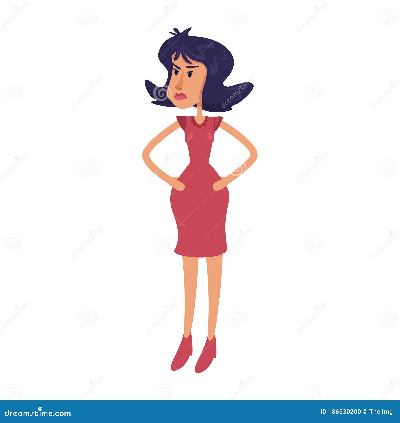 Download Angry Woman Flat Cartoon Vector Illustration Stock Vector - Illustration of lady, furious: 186530200