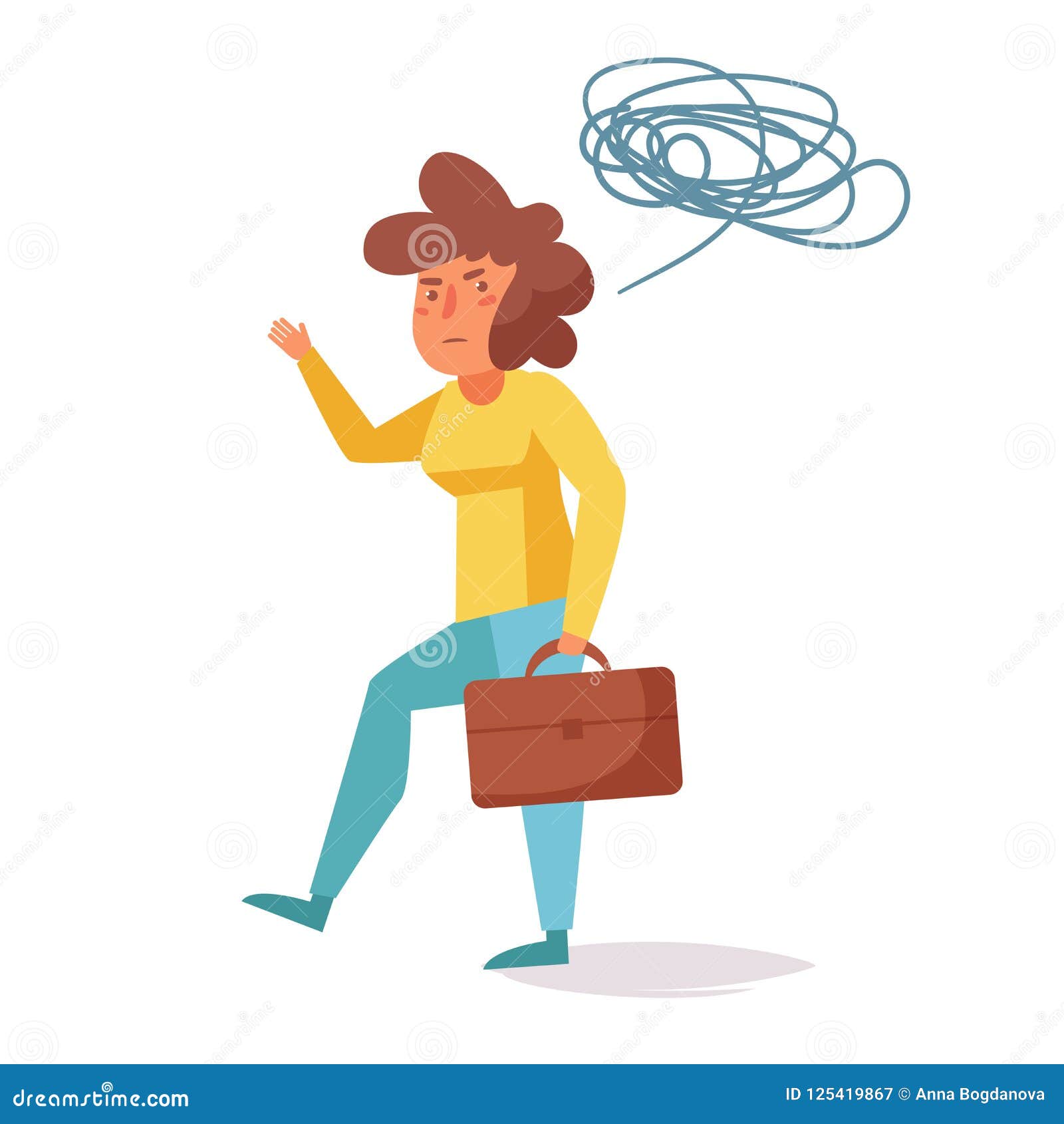 Download Angry Woman Goes Home From Work Vector. Cartoon. Isolated Art Stock Vector - Illustration of ...