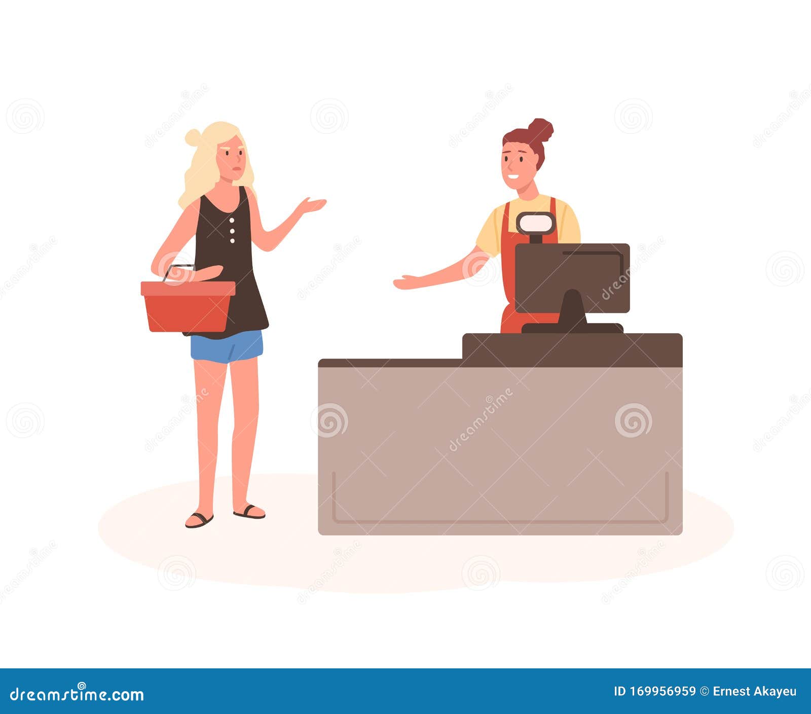 Angry Woman at Mall Checkout Flat Vector Illustration. Female Displeased  Customer Standing in Queue Cartoon Characters Stock Vector - Illustration  of cartoon, conflict: 169956959