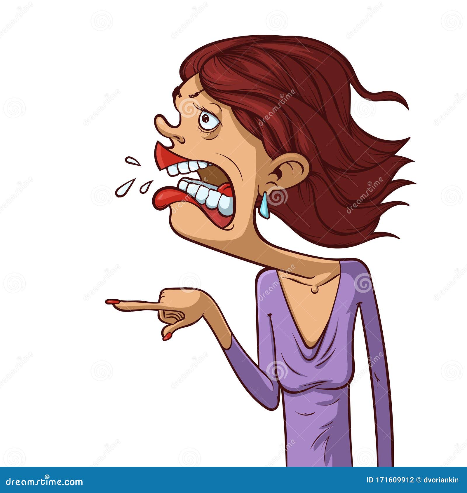 Download Angry woman is screaming stock vector. Illustration of hair - 171609912