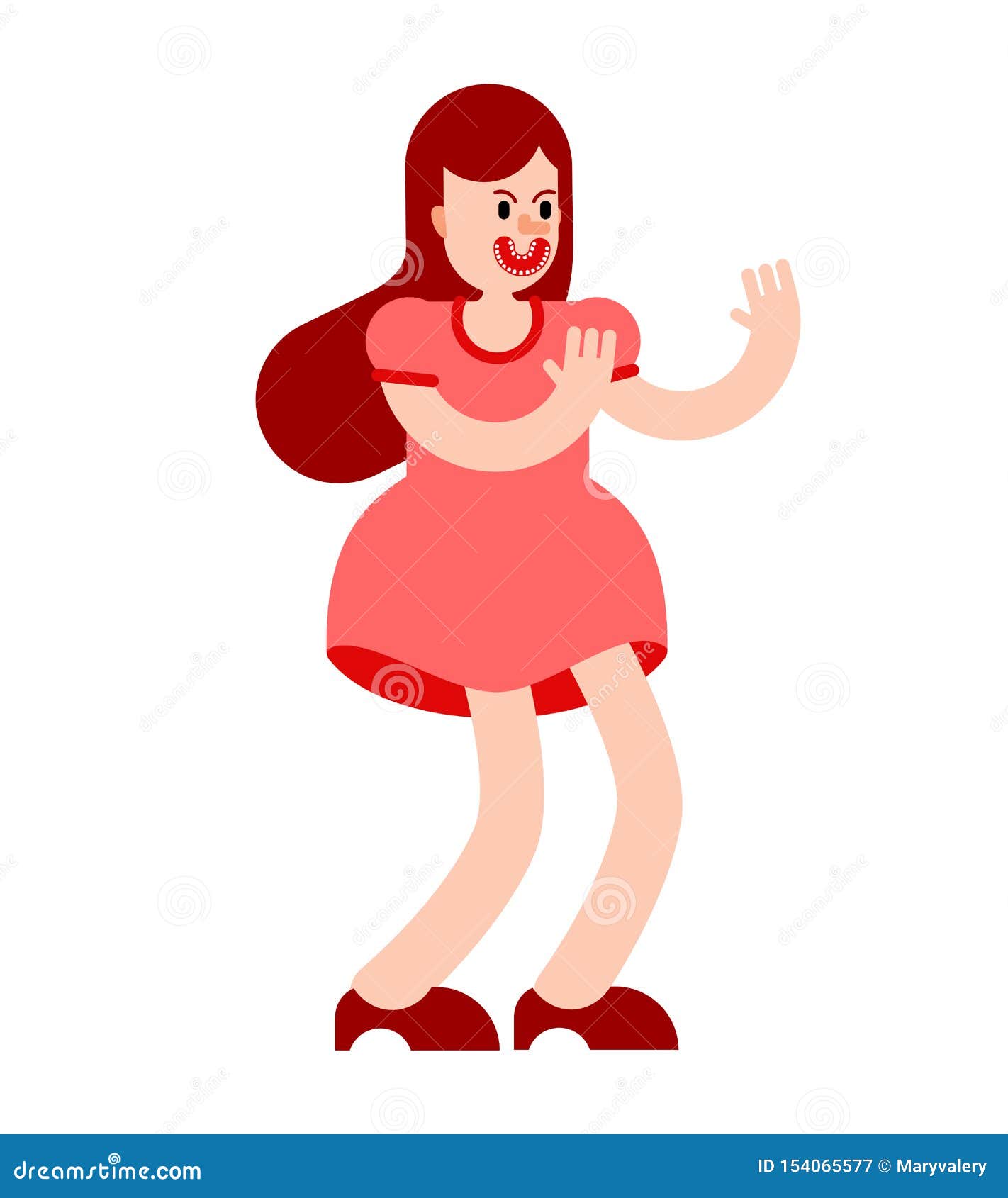 Download Angry Woman Screaming Isolated. Grumpy Female Shout Stock Vector - Illustration of cute ...