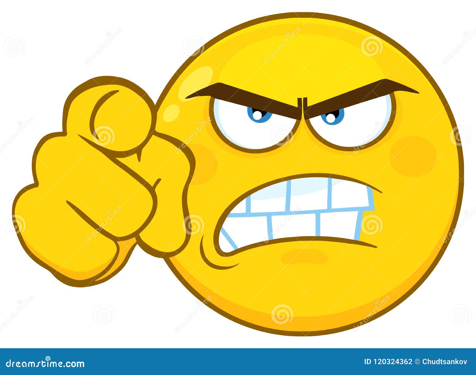 Angry Yellow Cartoon Emoji Face Character with Aggressive Expressions  Pointing Stock Vector - Illustration of angry, avatar: 120324362