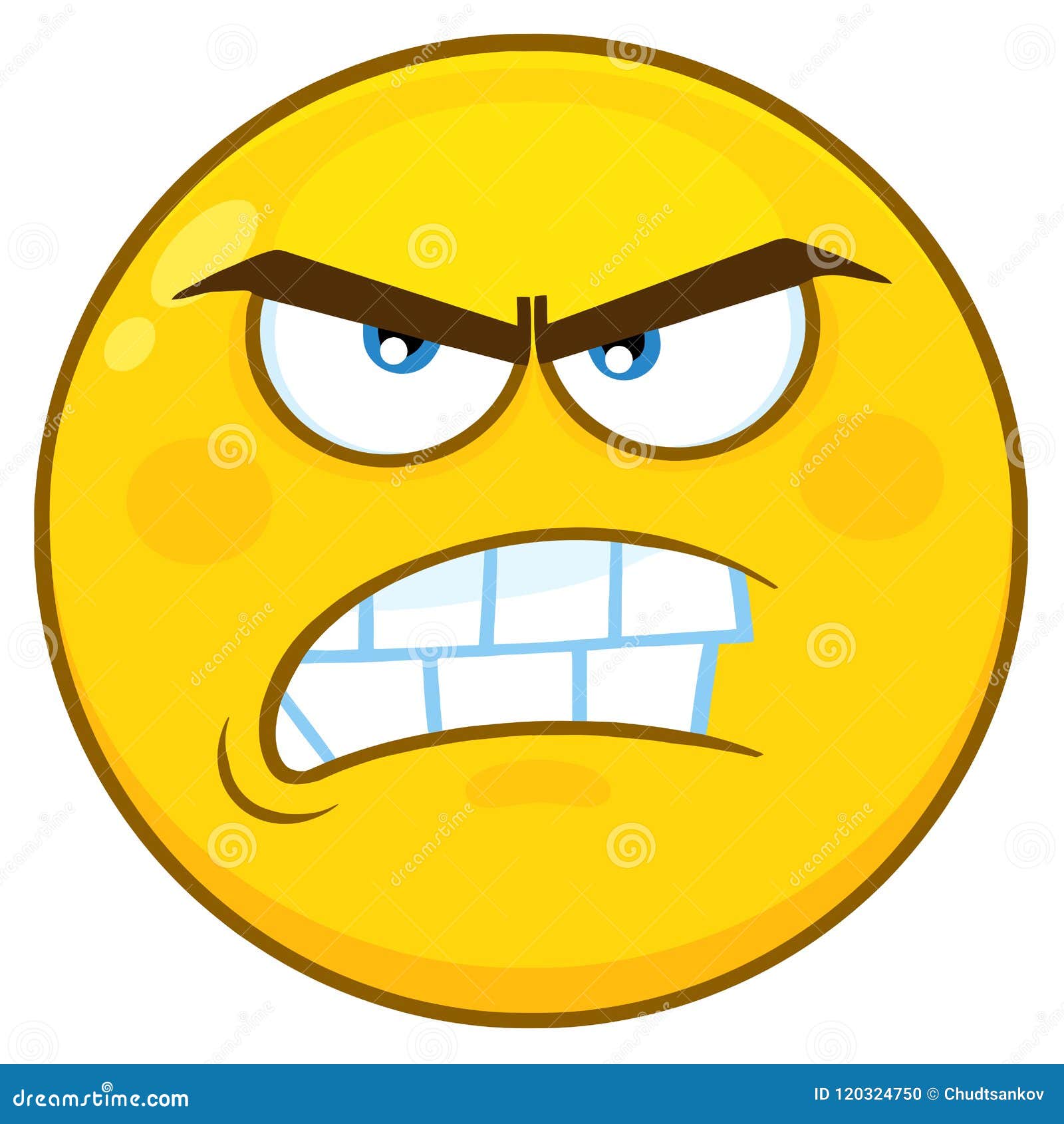 Angry Yellow Cartoon Smiley Face Character with Aggressive Expressions  Stock Vector - Illustration of evil, cartoon: 120324750