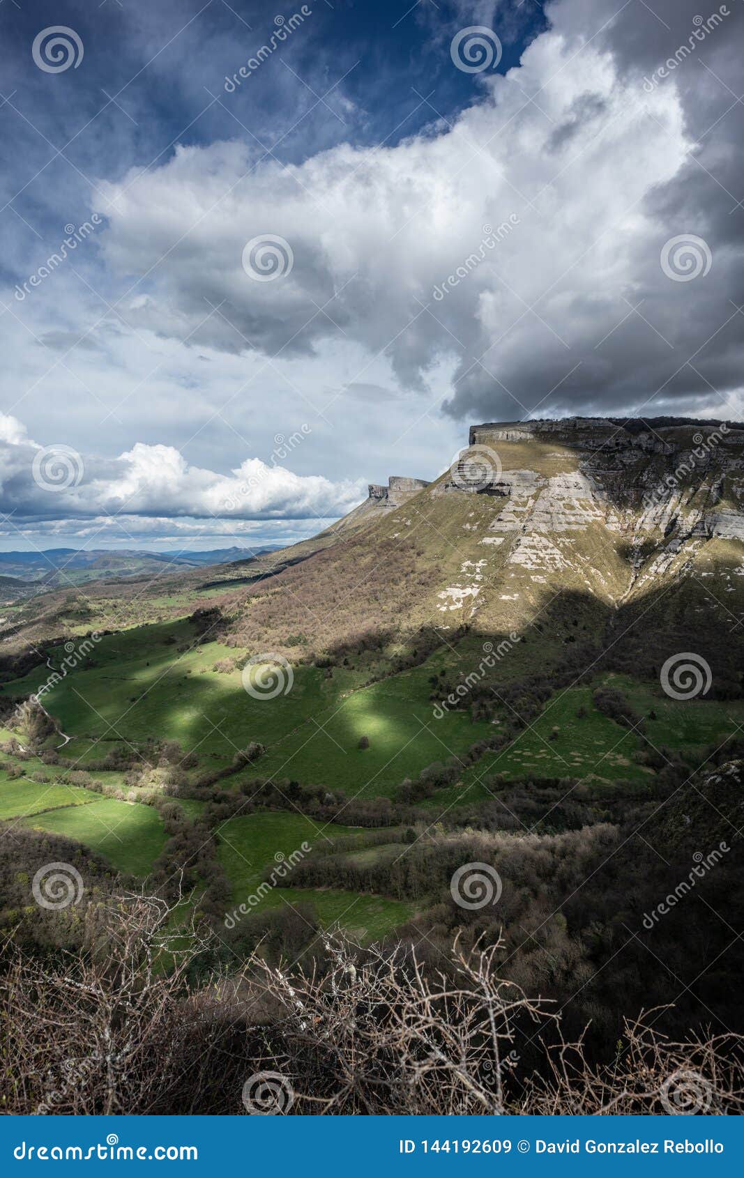 angulo valley mountains under the clouds in burgos