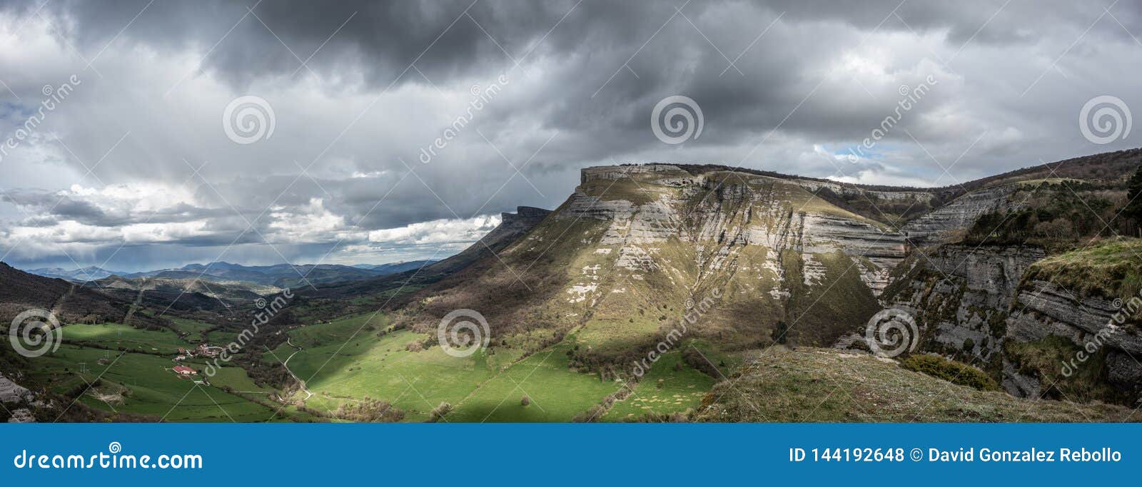 angulo valley mountains under the clouds in burgos