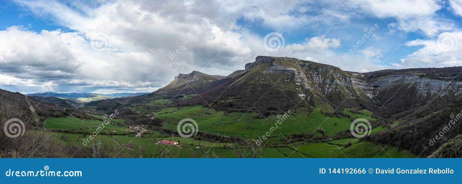 angulo valley mountains under the clouds in burgos