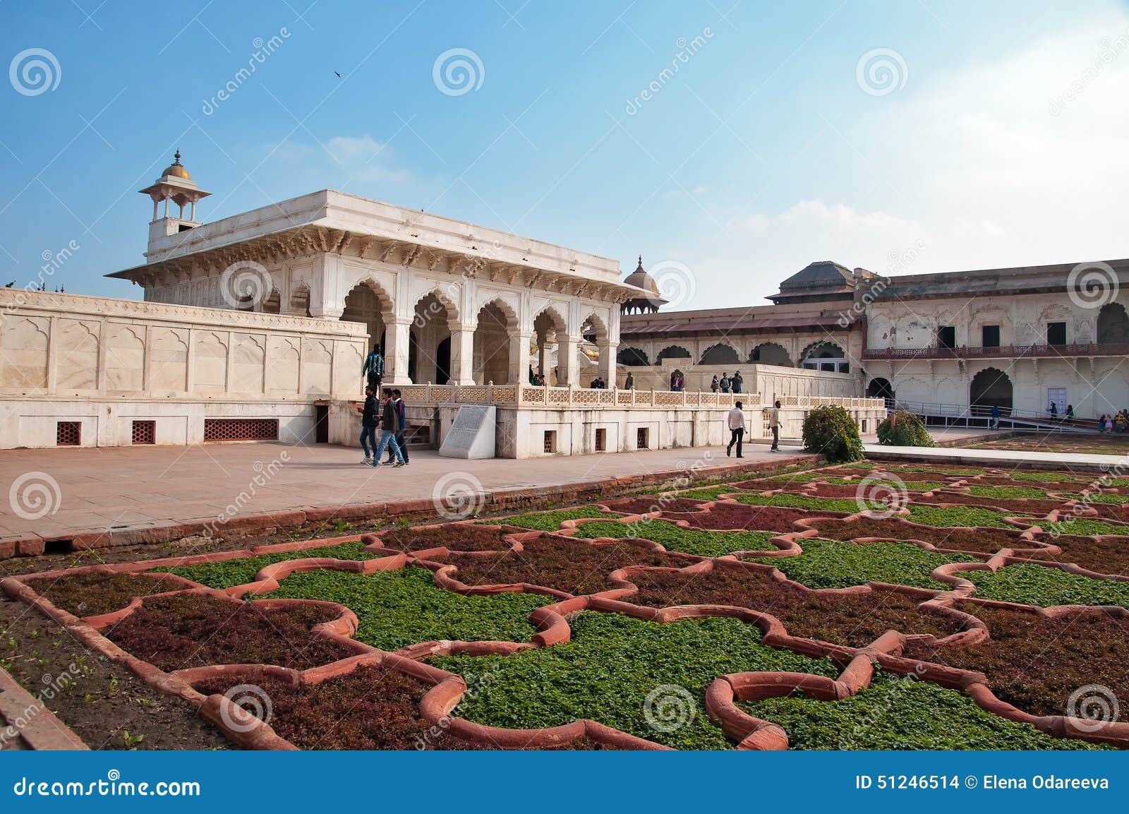 Anguri bagh και Khas Mahal στο κόκκινο οχυρό Agra