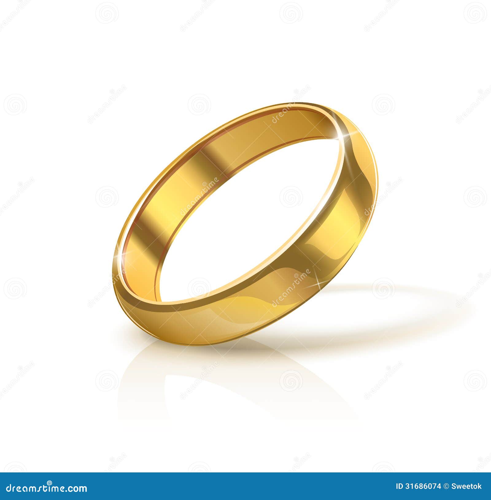 Anillo de bodas de oro ilustración del vector. Ilustración de objeto -  31686074