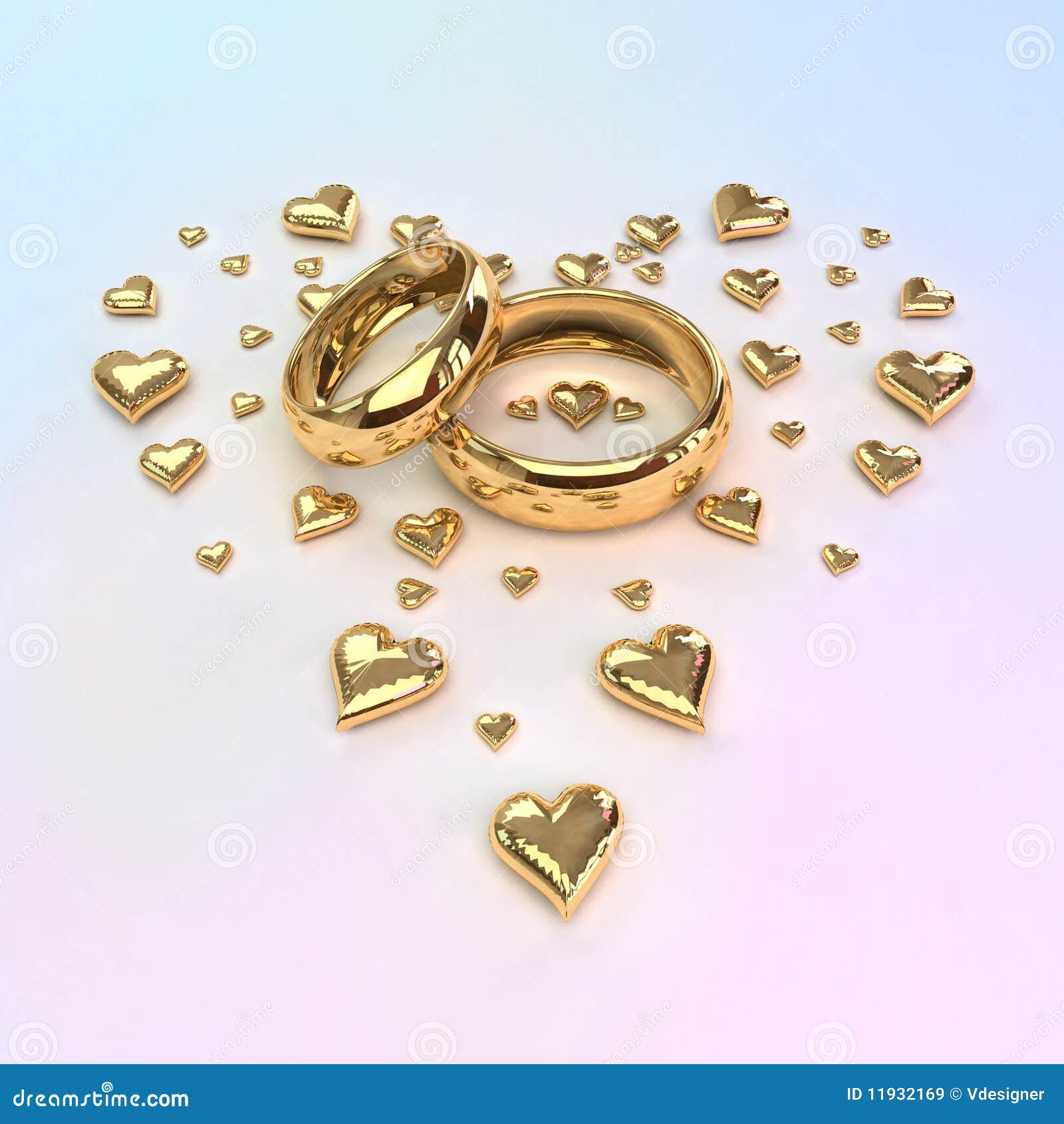 Anillos De Bodas Con Corazones Stock de ilustración Ilustración de anillo, amor: