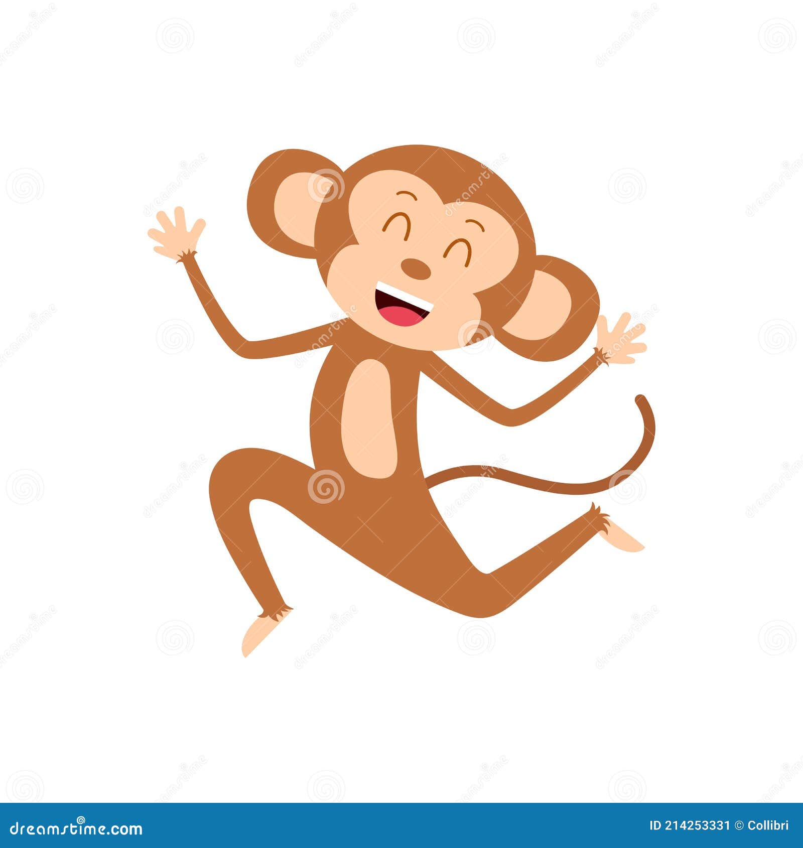 Macaco de desenho animado ou chimpanzé fotomural • fotomurais sessão,  sentar-se, sorridente