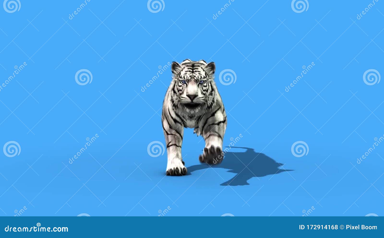 Foto de tigre branco renderizada em 3d