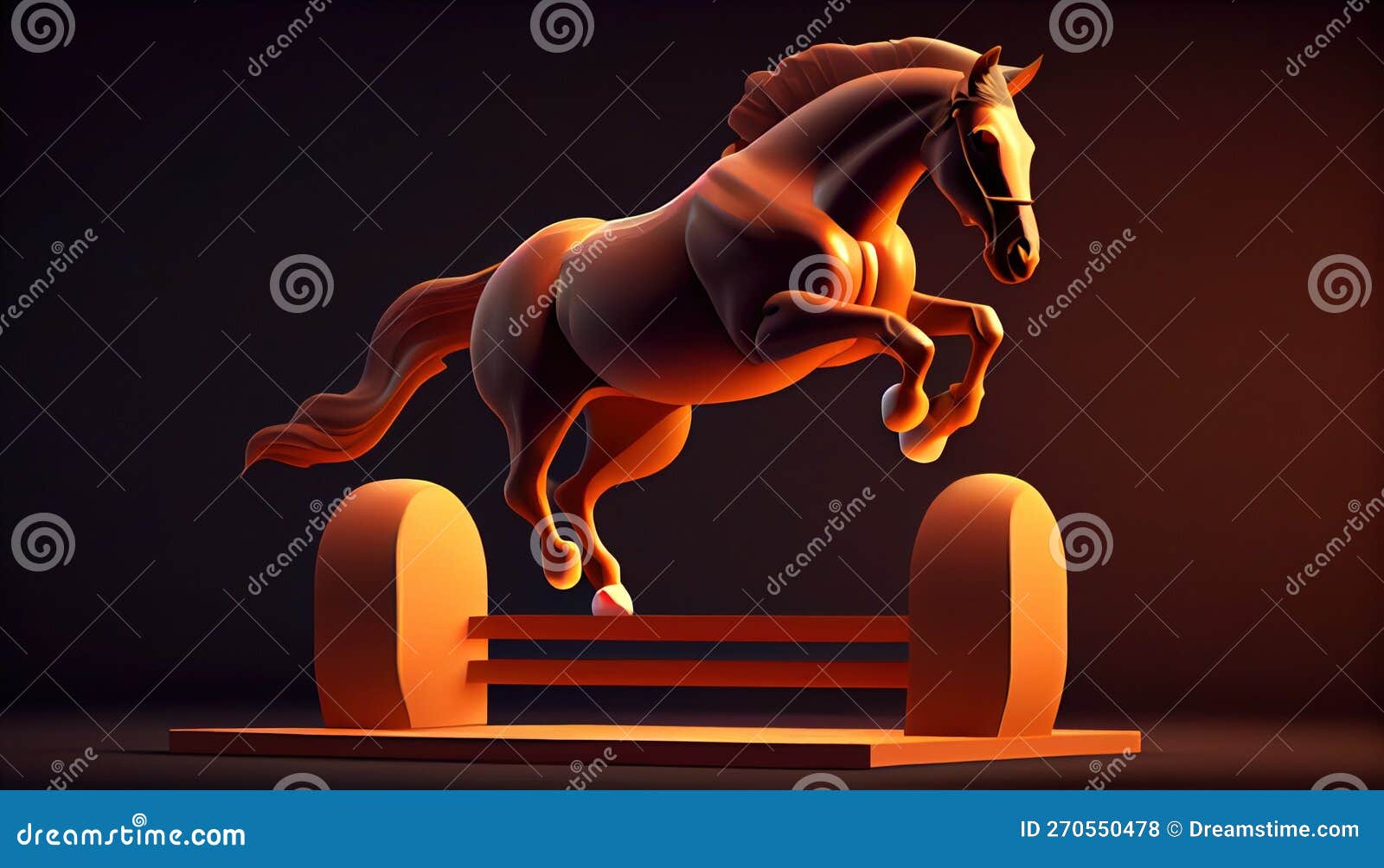 Cavalo pulando por cima da cerca mostra imagens de salto desenhando ia  generativa