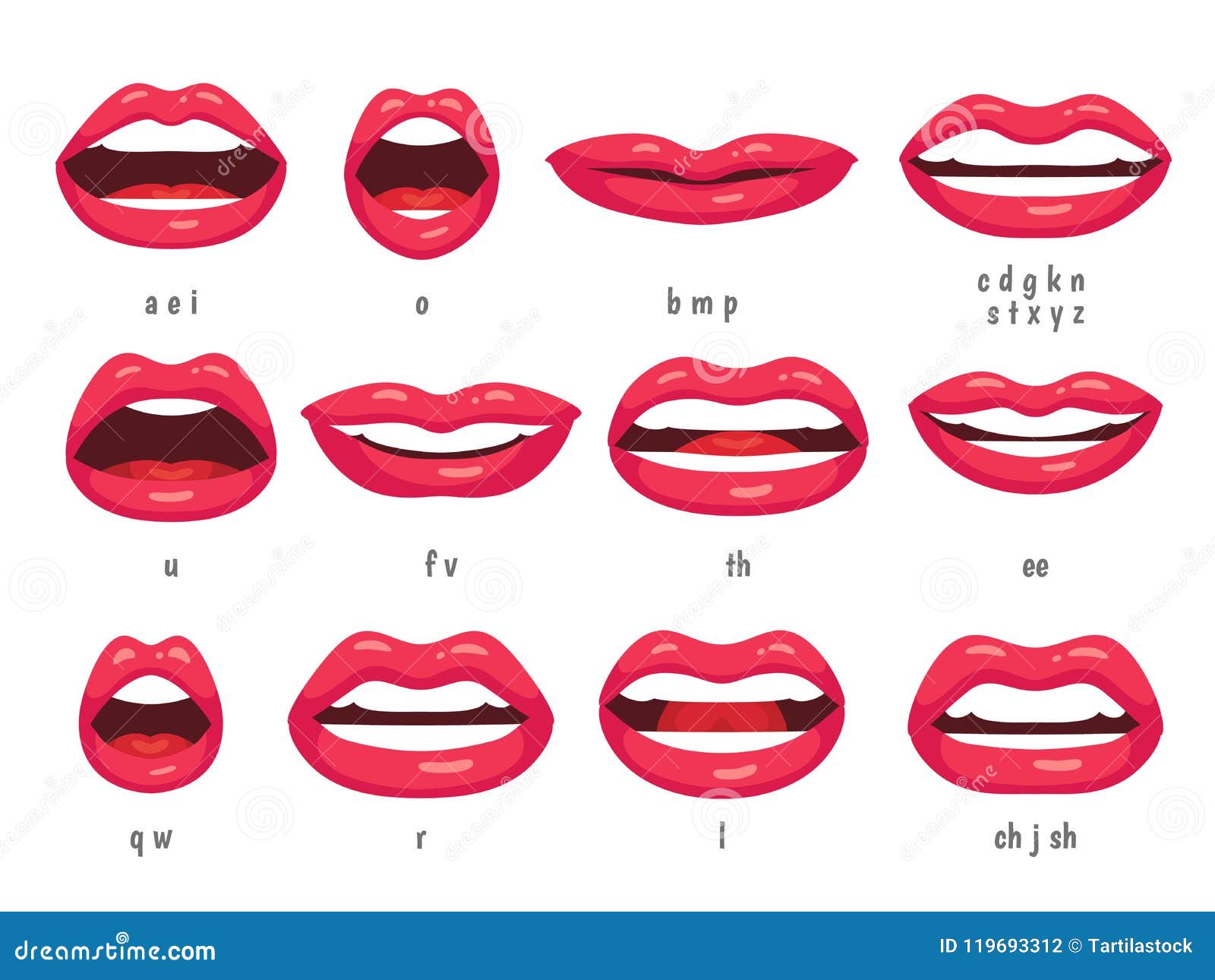 Animación De La Boca Fonemas Animados De La Sincronización De Labio