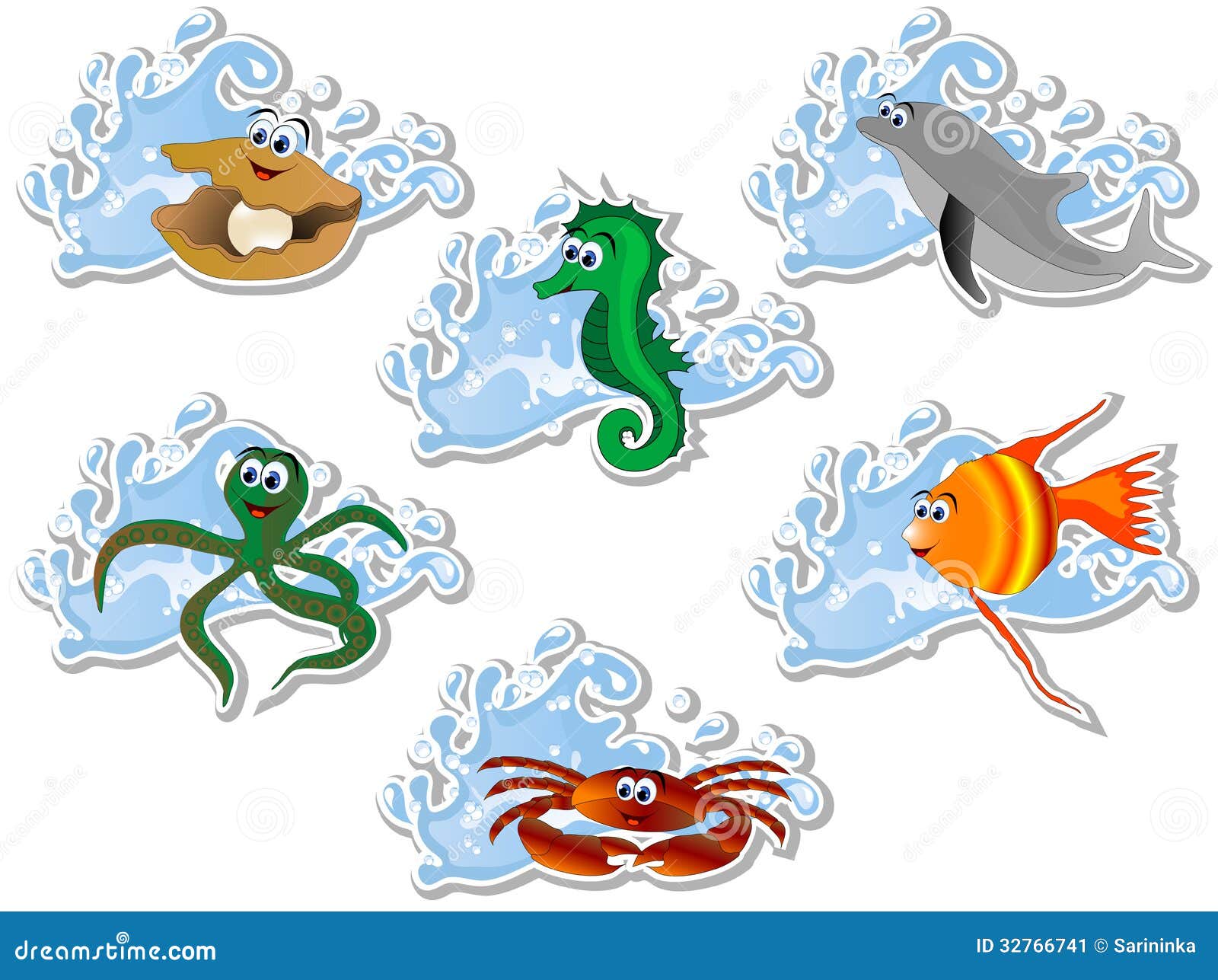 Animais marinhos ilustração do vetor. Ilustração de gota - 32766741, image size:1600x1287