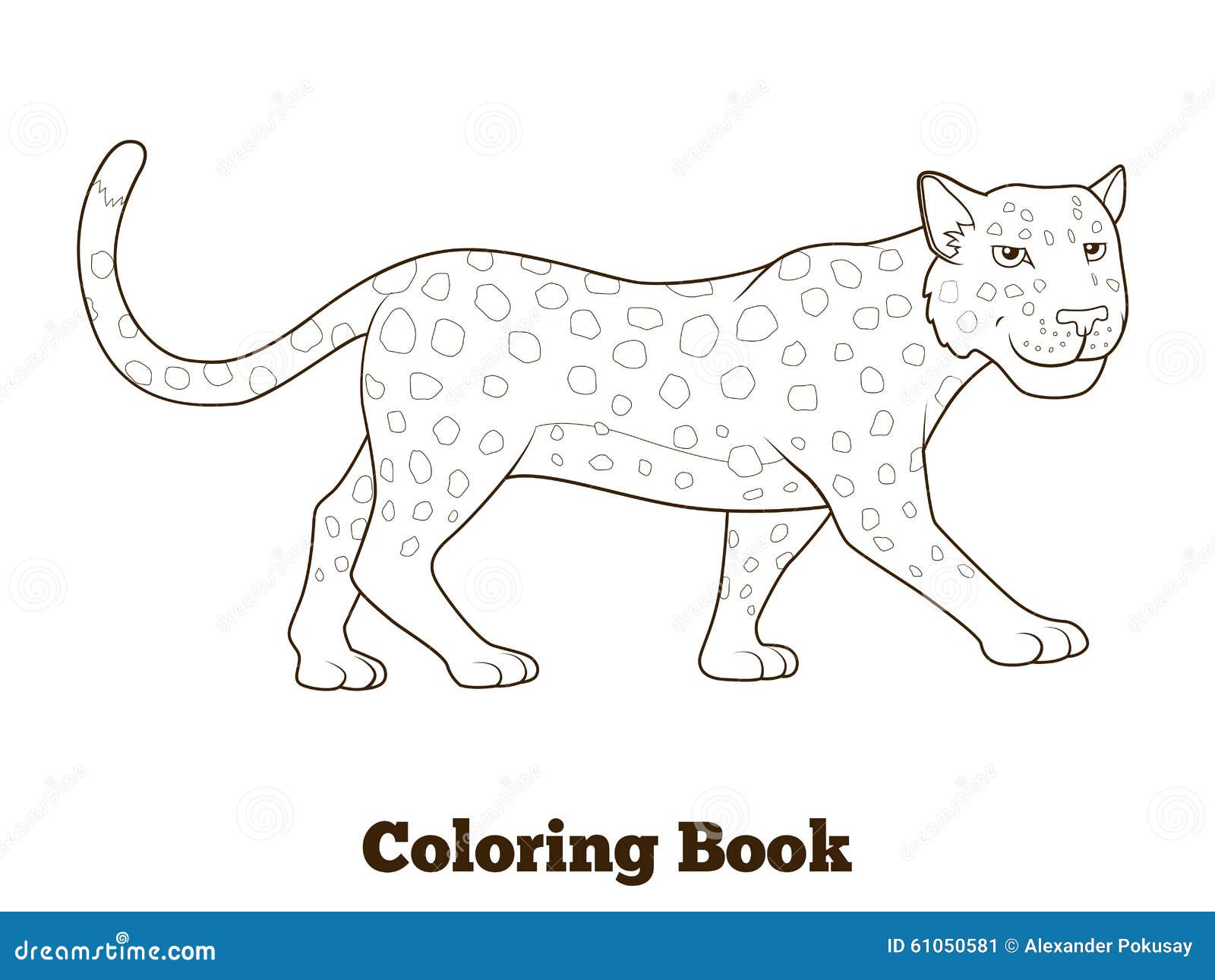 Animal africain de la savane de léopard de livre de coloriage