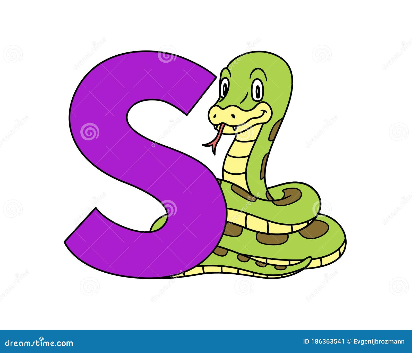Animal Alphabet. Capital Letter S, Snake. Illustration Stock Vector - Illustration of character, kids: 186363541 Animal Alphabet. Capital Letter S, Snake. Illustration Stock Vector - Illustration of character, kids: 186363541