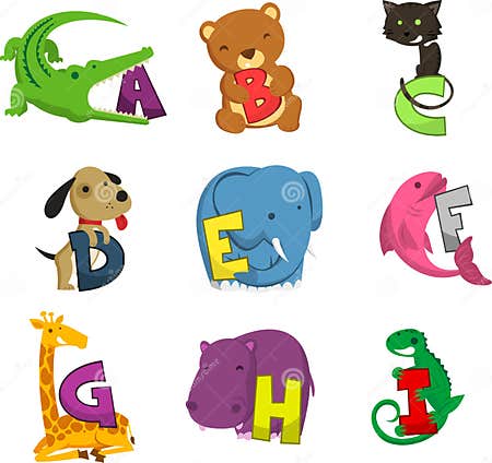 Animal Alphabet Alphabetical List of Animals Stock Illustration