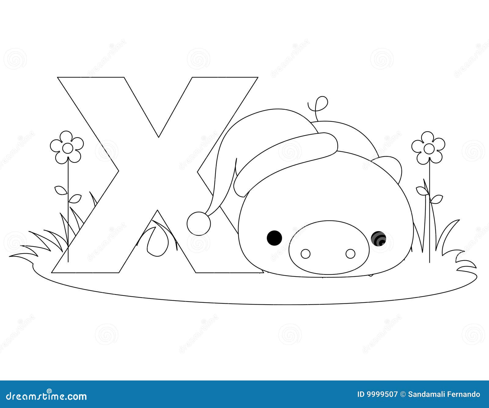 Animal Alphabet X Coloring Page Stock Vector Illustration Of Educational Coloring 9999507