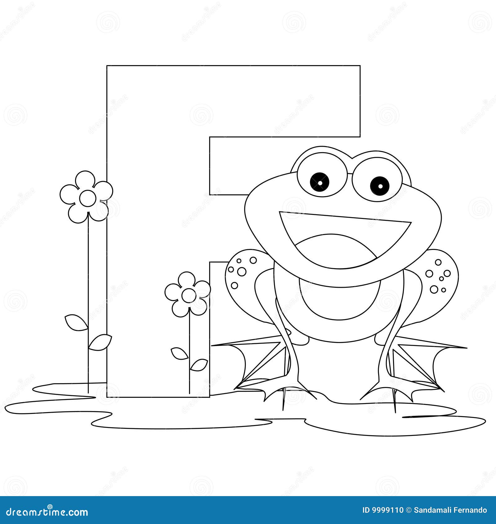 Animal Alphabet F Coloring Page Stock Vector - Illustration of alphabet, amphibian: 9999110