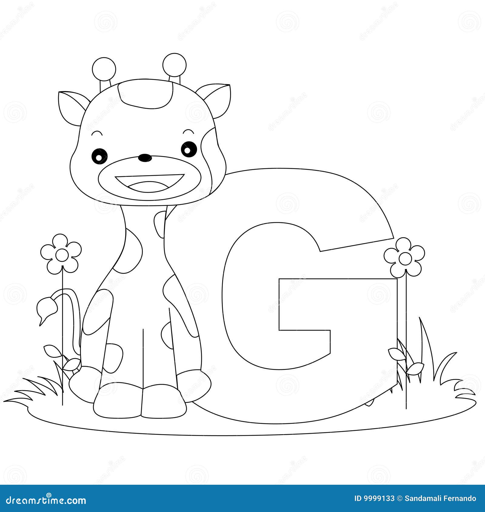 Animal Alphabet G Coloring Page Stock Vector   Illustration of ...