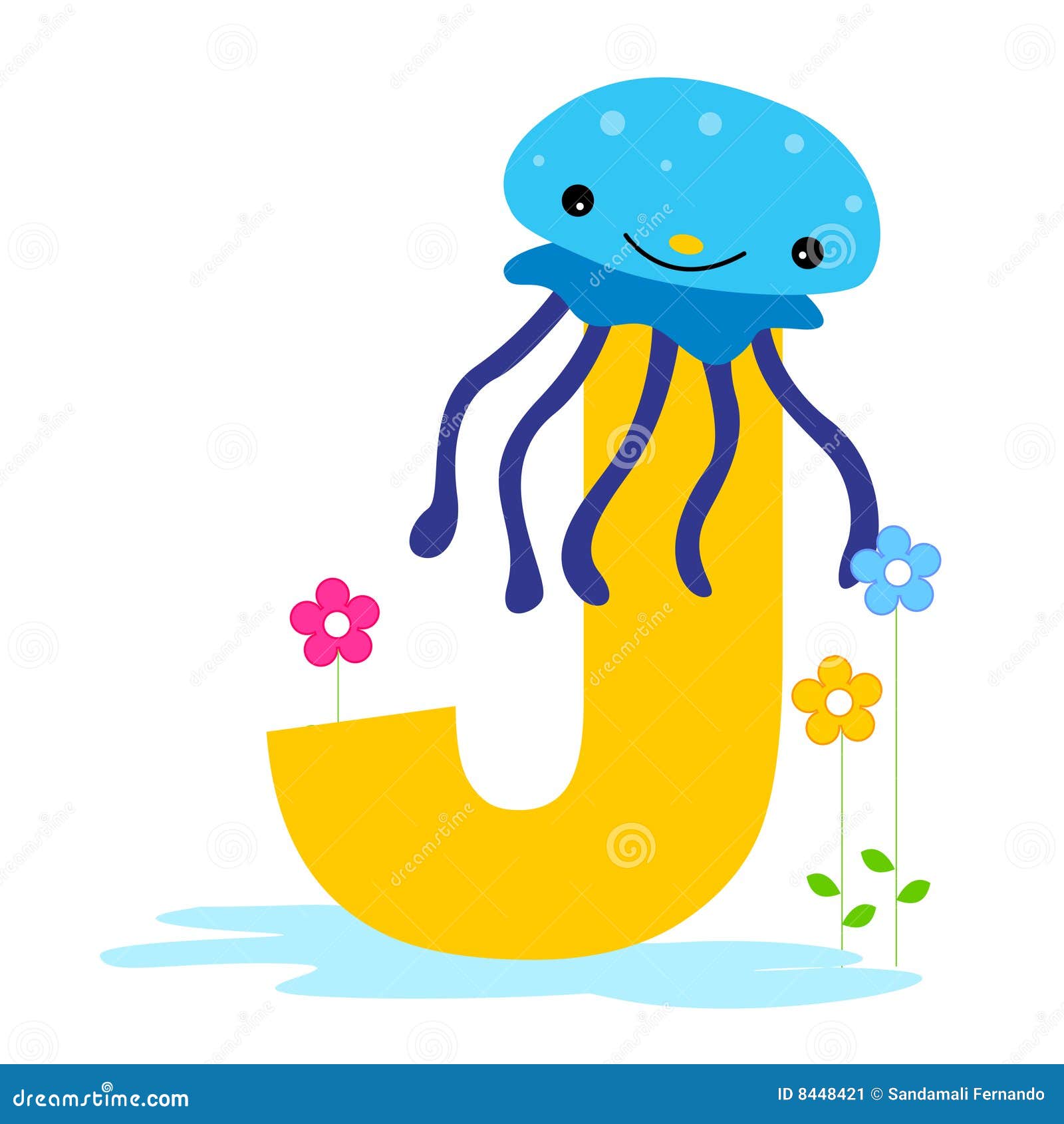 Animal alphabet J stock vector. Illustration of aquatic - 8448421