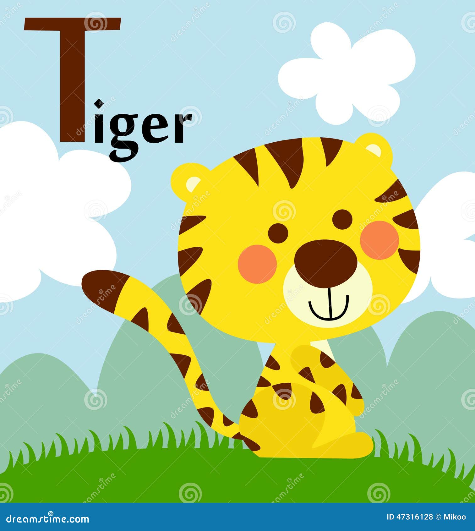 Animal Alphabet For The Kids T For The Tiger Stock Vector Illustration Of Background Font Animal Alphabet For The Kids T For The Tiger Stock Vector Illustration Of Background Font