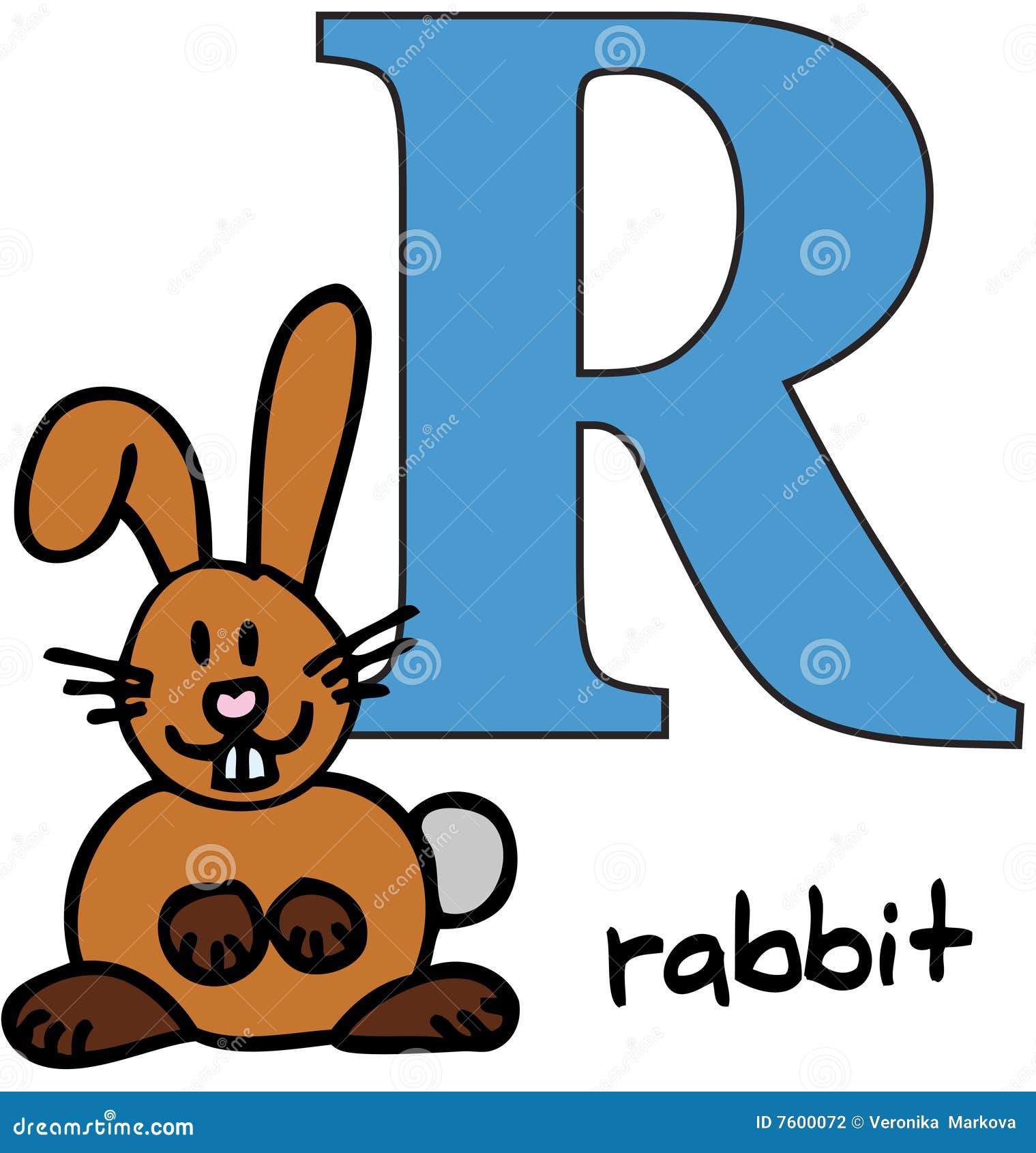 Letter R. Cute Animals. Funny Cartoon Animals In Vector. ABC Boo ...