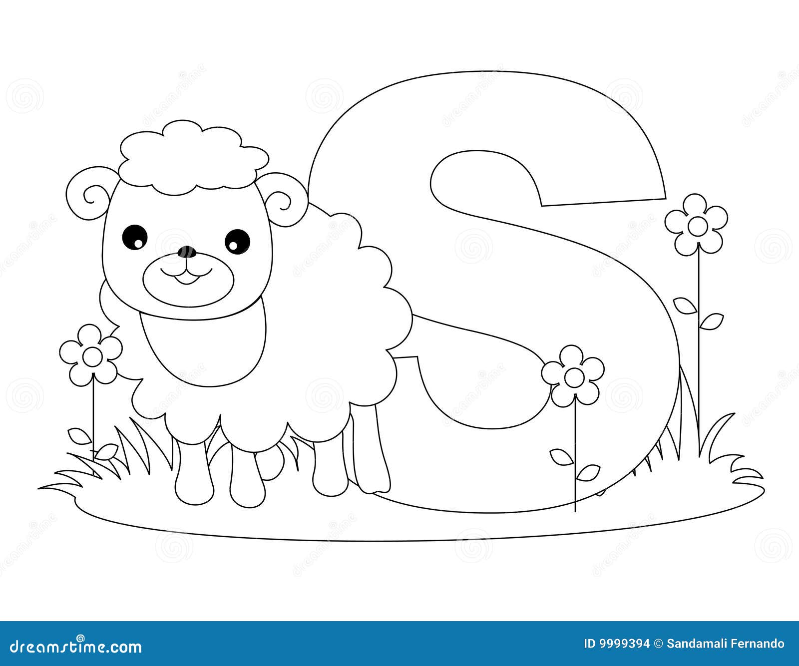 Animal Alphabet S Coloring Page Stock Vector   Illustration of ...