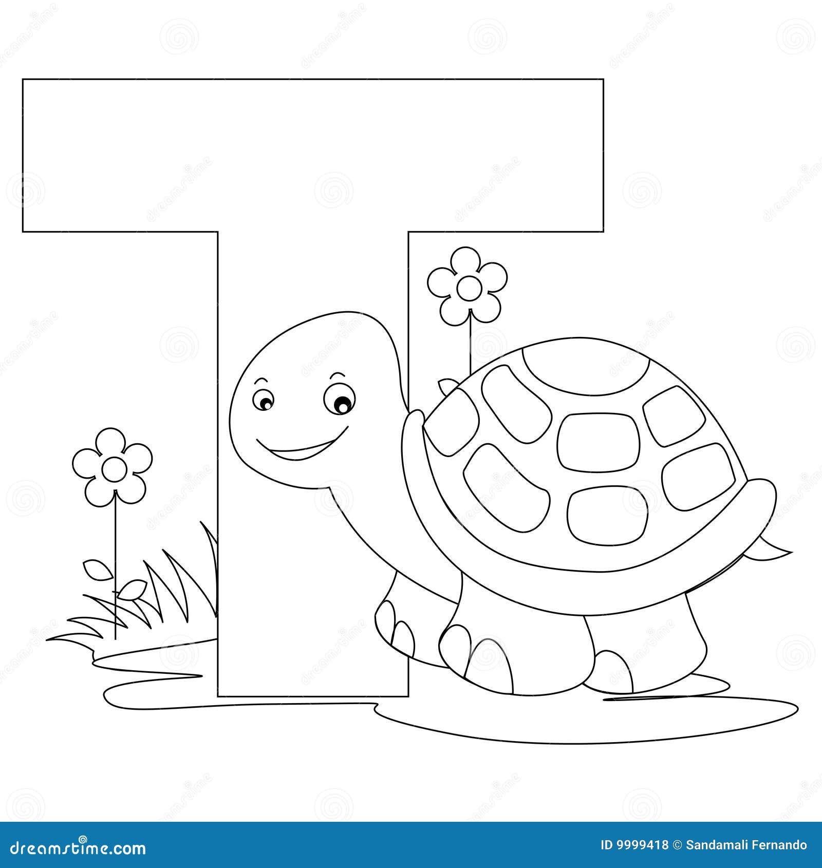 Animal Alphabet T Coloring Page Royalty Free Stock Photos  