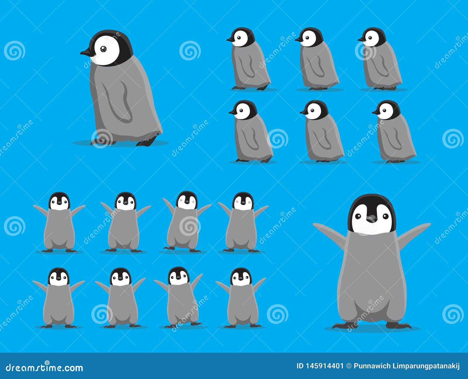 Animal Animation Sequence Cute Baby Penguin Walking Cartoon Vector Stock  Vector - Illustration of emperor, sleep: 145914401