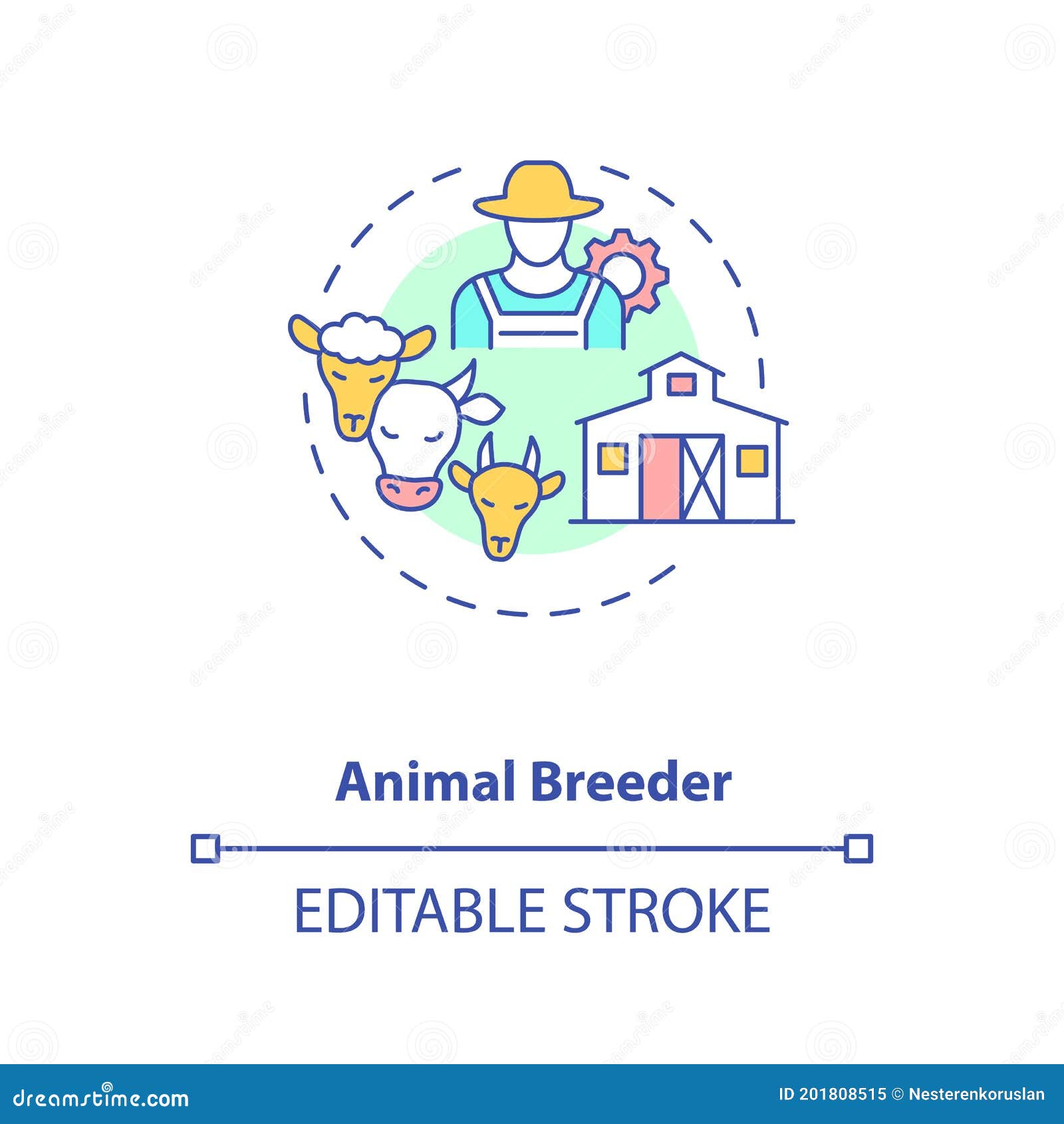 Animal Breeder Concept Icon Stock Vector - Illustration of graphic, circle:  201808515