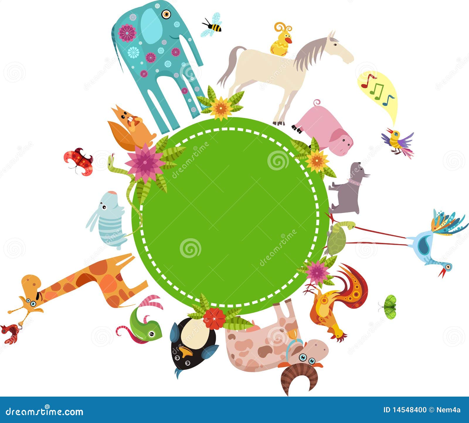 Animal card stock vector. Illustration of silhouette - 14548400