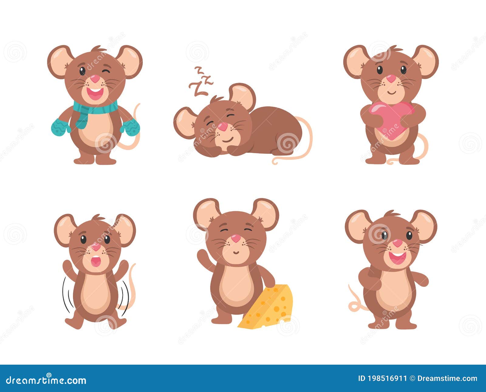 Animal De Dibujos Animados De Ratón. Ilustración del Vector - Ilustración  de feliz, lindo: 198516911