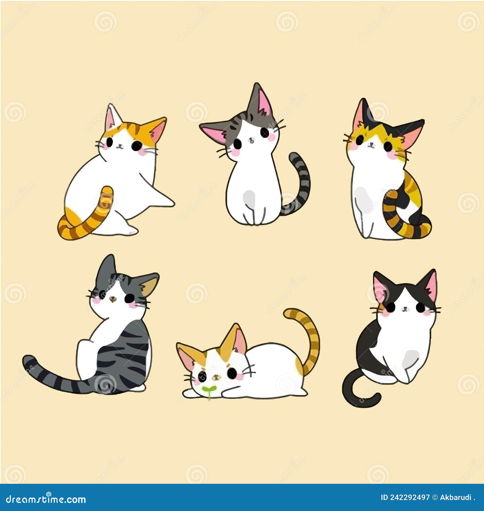 animal drawing collection, cat outline, assorted cat  flat icons, cat s icon set