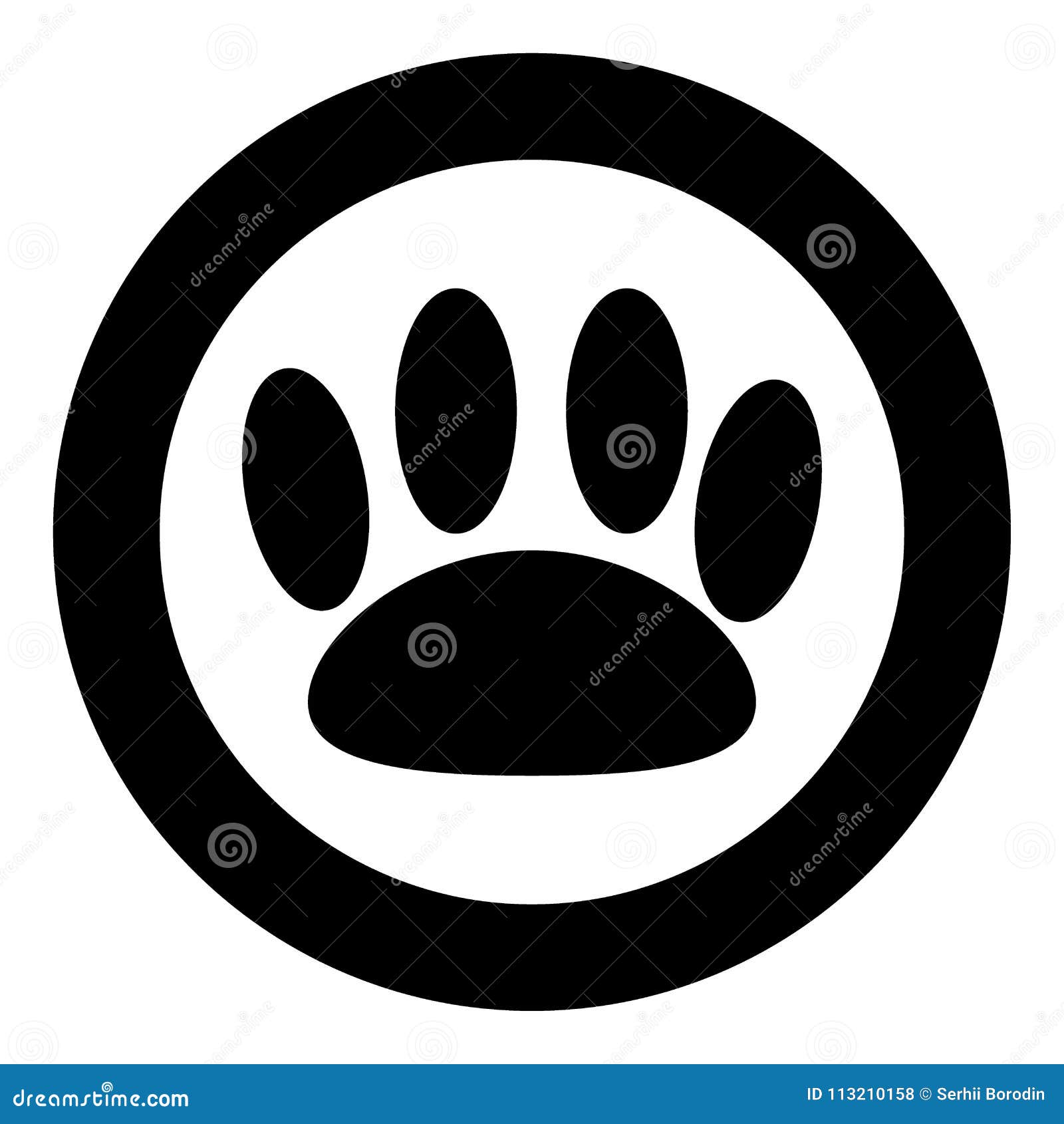 Animal Footprint the Black Color Icon in Circle or Round Stock Vector -  Illustration of deer, hound: 113210158