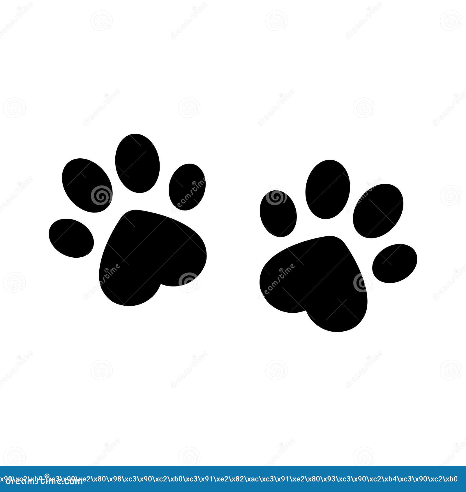 Animal Footprints with Heart Shape Vector. Dog Paw Trace Icon Stock Vector  - Illustration of design, footprint: 188989589