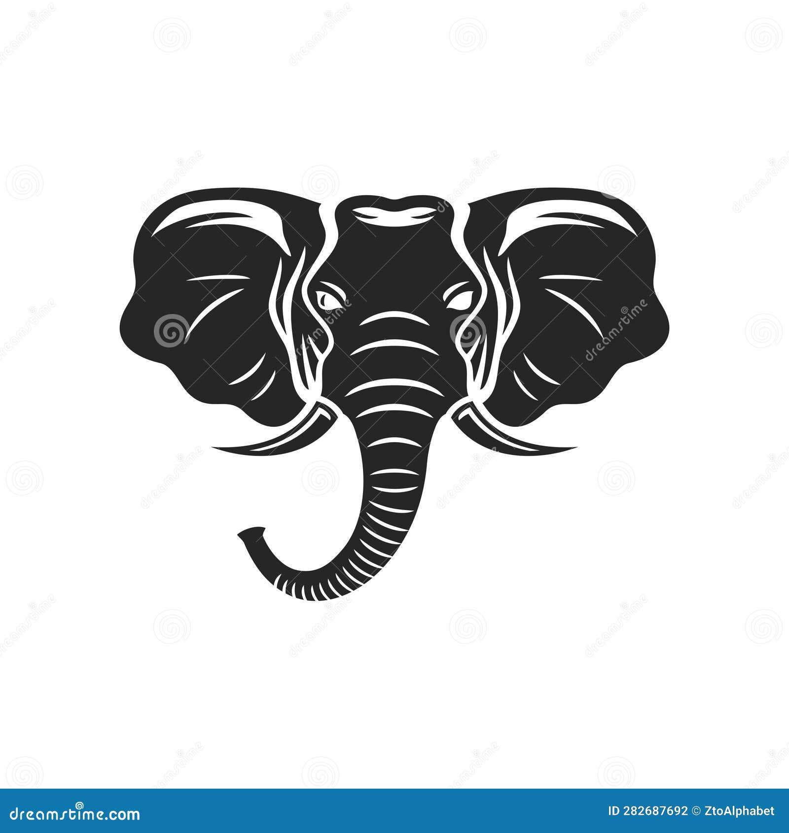 Elephant Face Logo Vector Clipart Stock Vector - Illustration of emblem