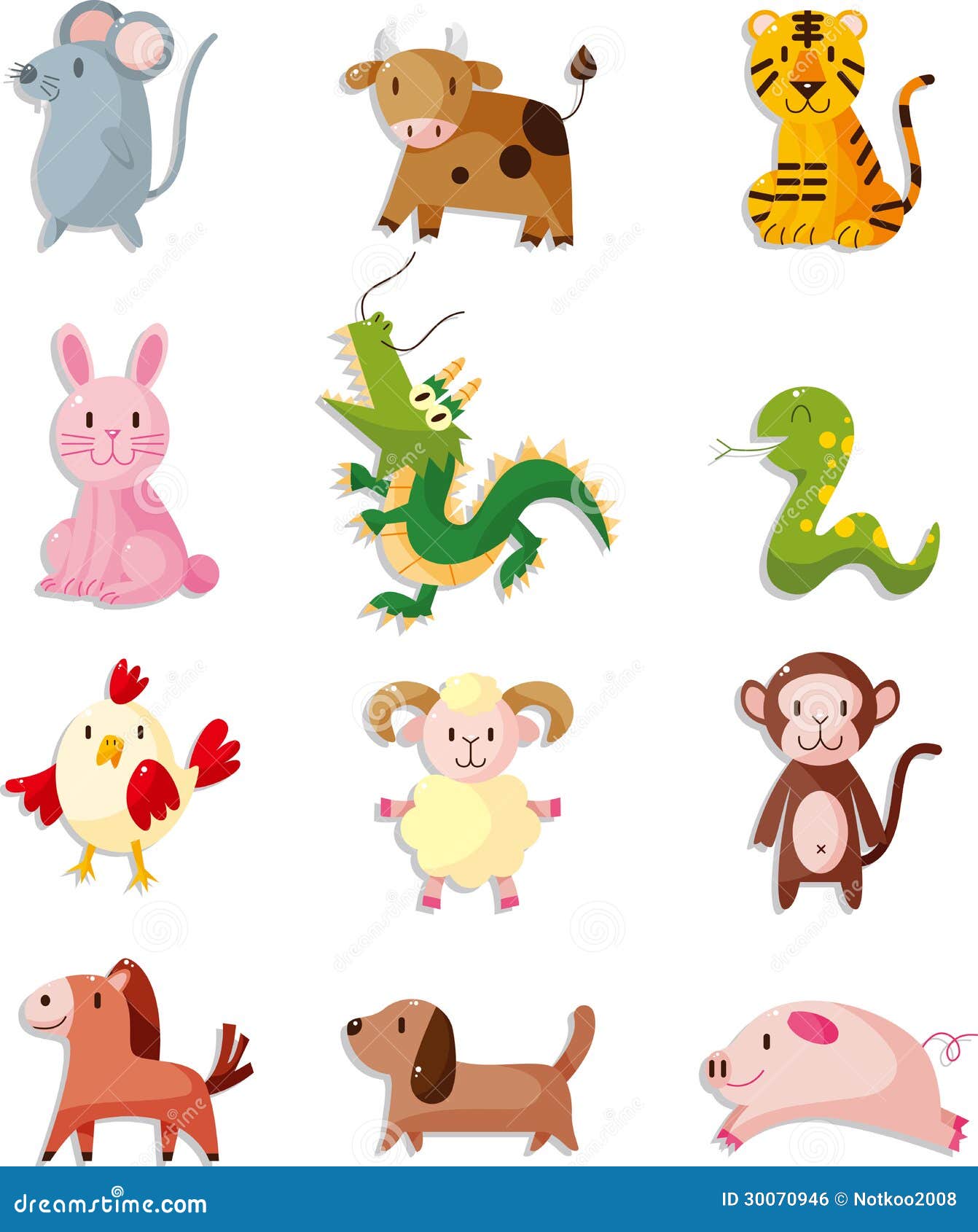 12 animal icon set,chinese zodiac animal