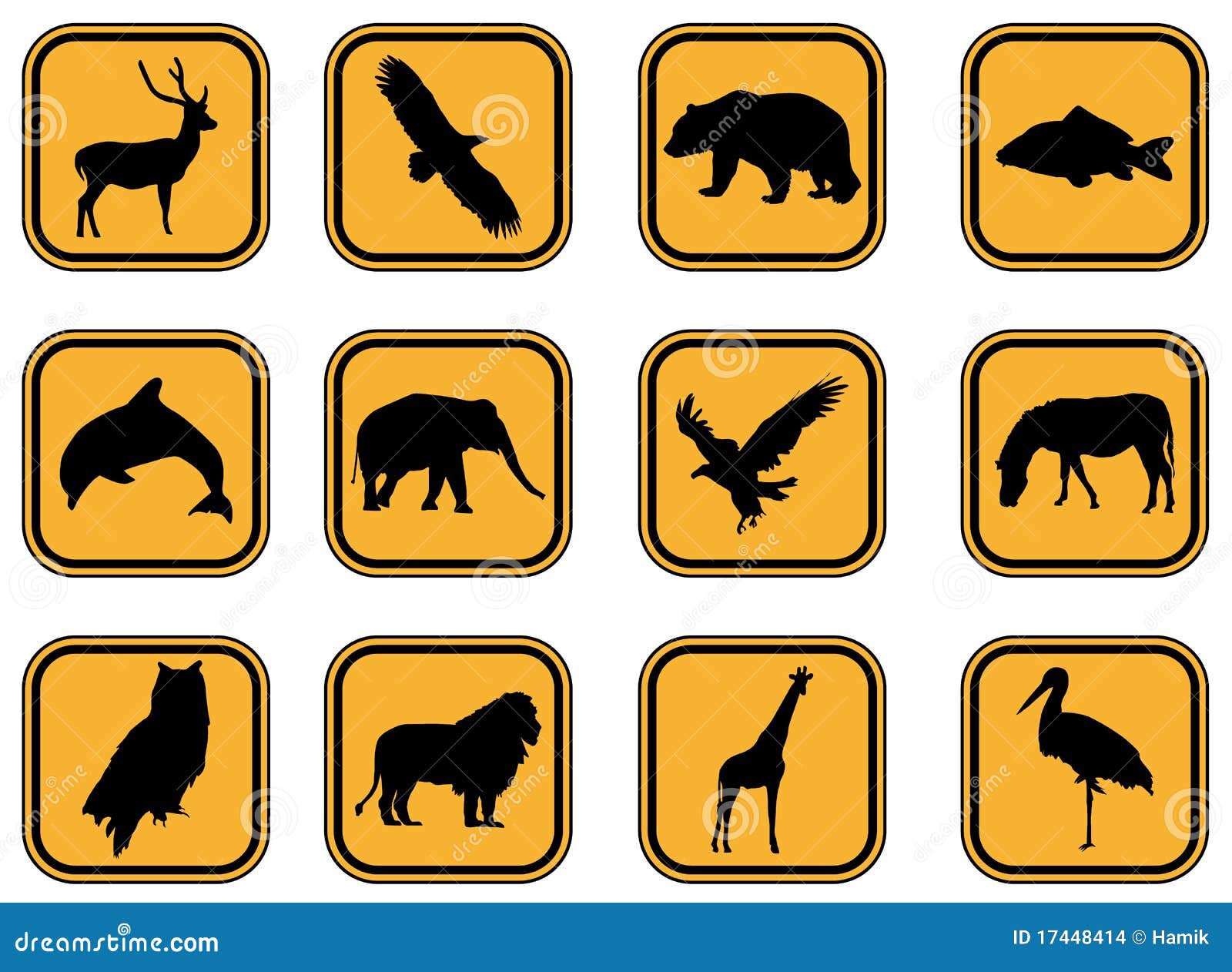 Animal warning signs stock vector. Illustration of hazard - 982042