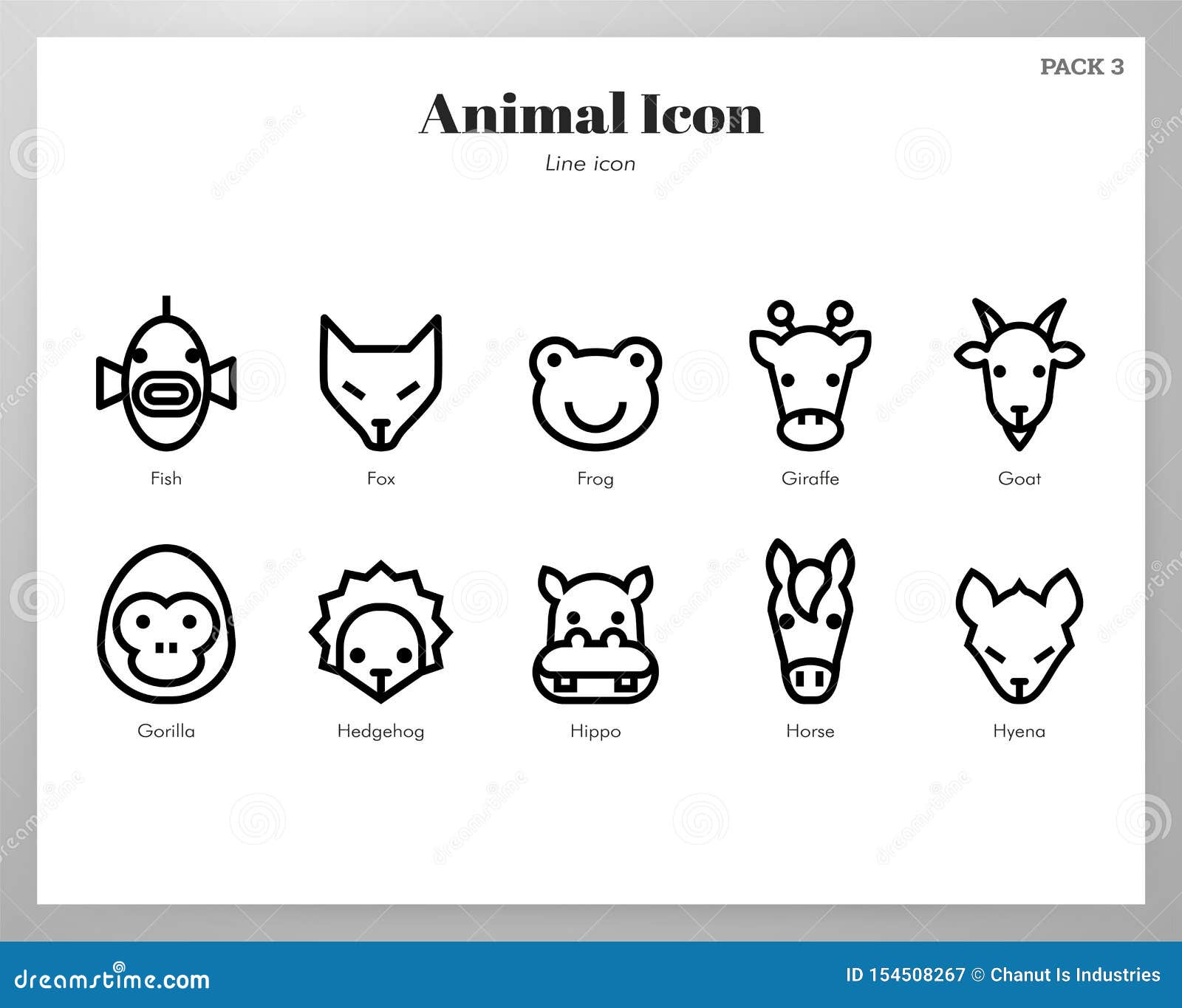 animal icons line pack