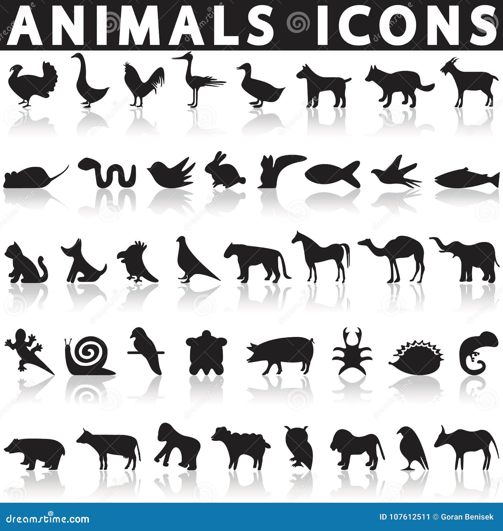 animal icons set