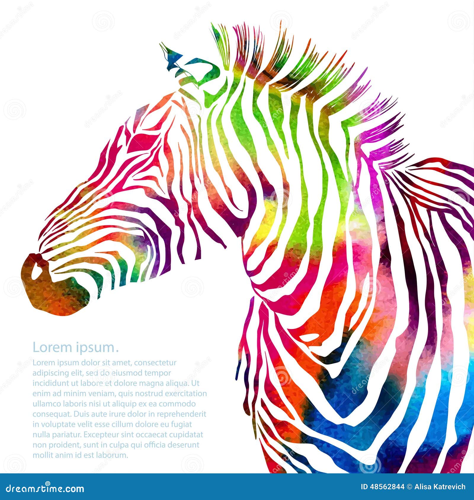 Animal Illustration of Watercolor Zebra Silhouette Stock Vector -  Illustration of material, cartoon: 48562844