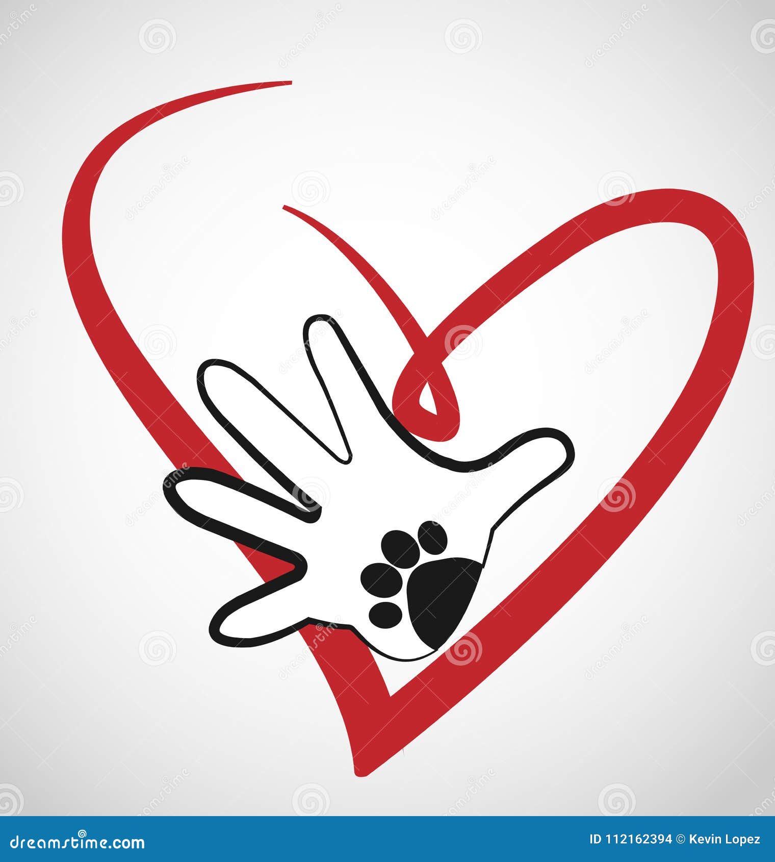 Download Animal Lover With Hand And Paw Icon Stock Vector - Illustration of concept, happiness: 112162394