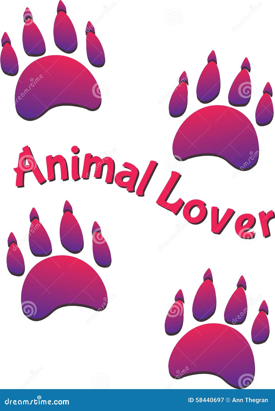 Animal Lover stock vector. Illustration of claw, feet - 58440697