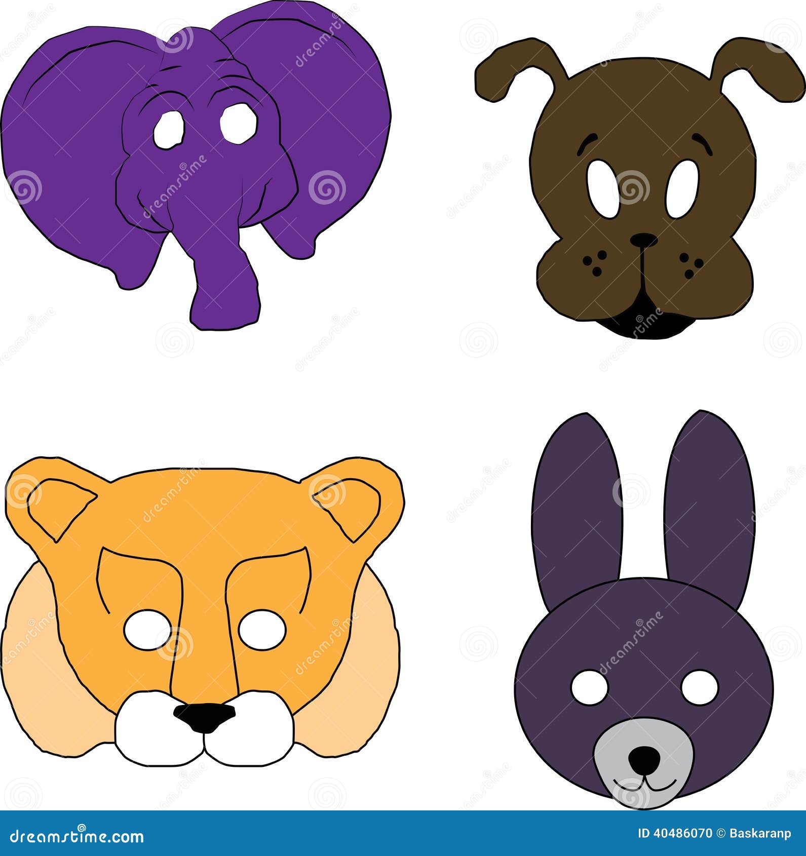 Animal Mask stock vector. Illustration of animals, children - 40486070 Animal Mask stock vector. Illustration of animals, children - 40486070