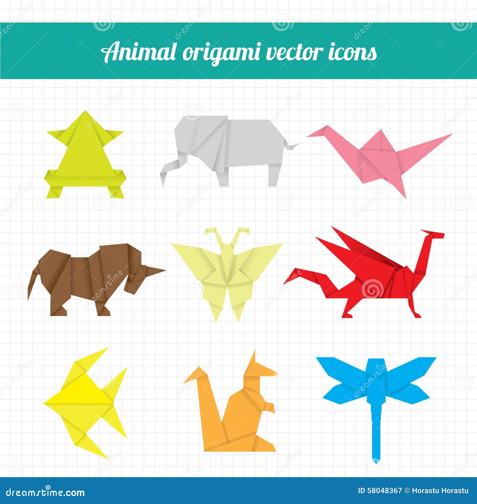 Animal origami stock vector. Illustration of papper, dragonfly 58048367