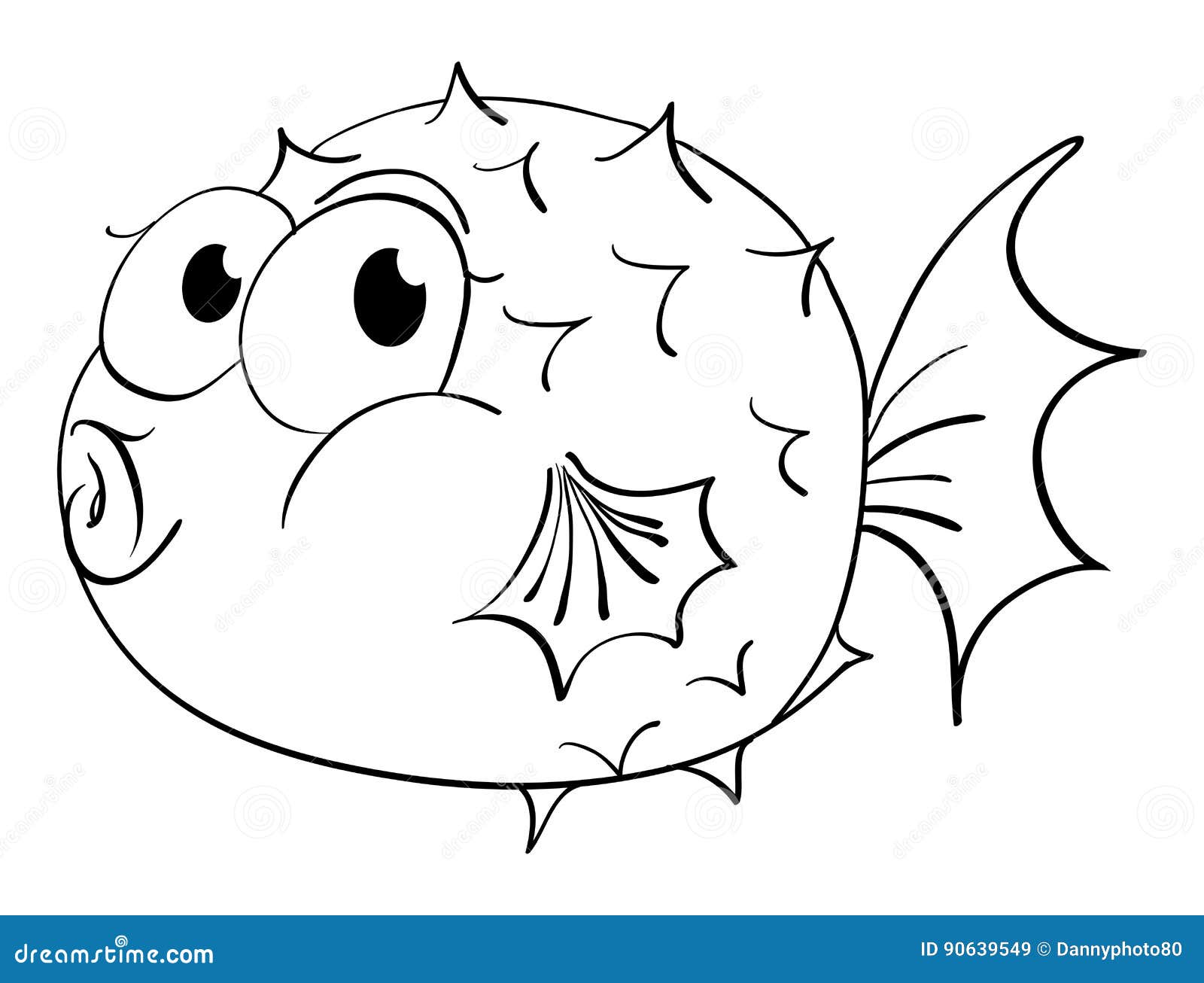 Animal Outline for Puffer Fish Stock Vector - Illustration of living