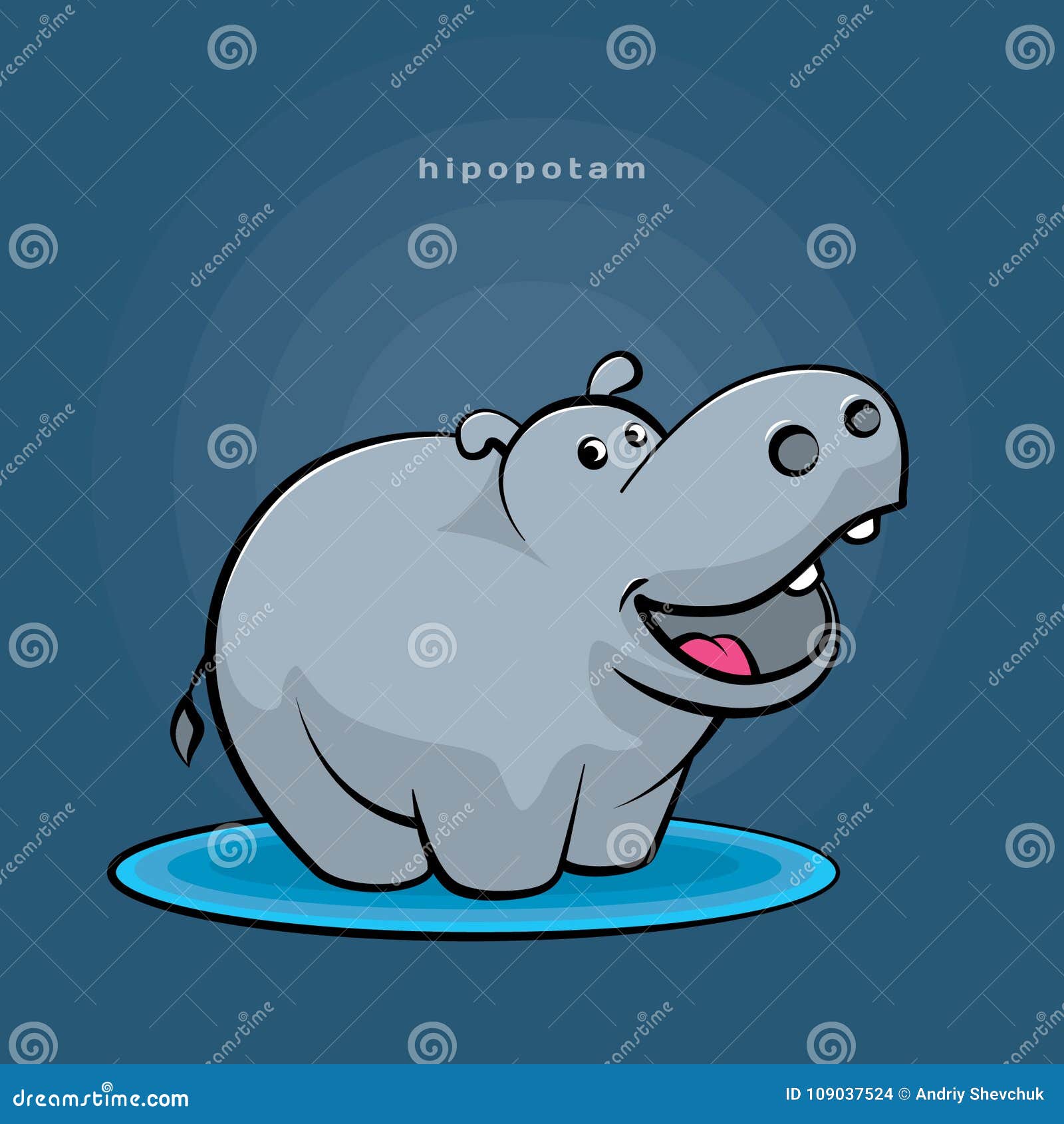 Animal Pequeños Baile Y Sonrisa De La Diversión Del Hipopótamo Personaje De  Dibujos Animados Ilustración del Vector - Ilustración de divertido,  sonrisa: 109037524