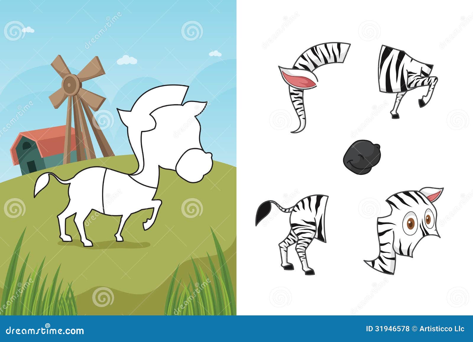 Download Animal puzzle stock vector. Illustration of jigsaw, garden - 31946578