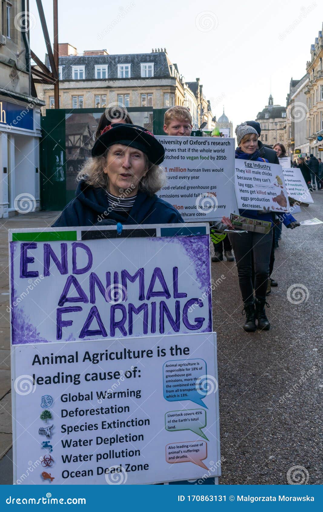 Animal Rights Protest by Oxford Vegan Action in Oxford, Group of People  Walking with Signs and Postulating Their Ideas Editorial Photo - Image of  speech, together: 170863131